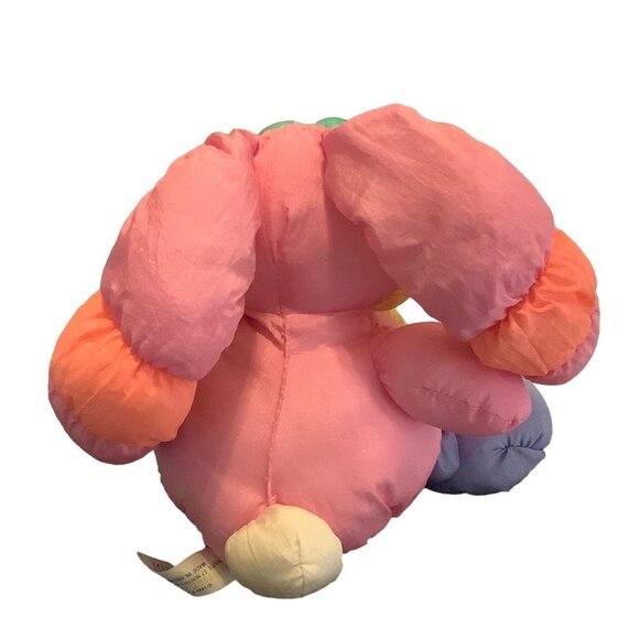 Vtg 1990 Prestige Toy Nylon Easter Bunny Rabbit Plush Stuffed Animal 9"x9" Toy - Picture 3 of 7